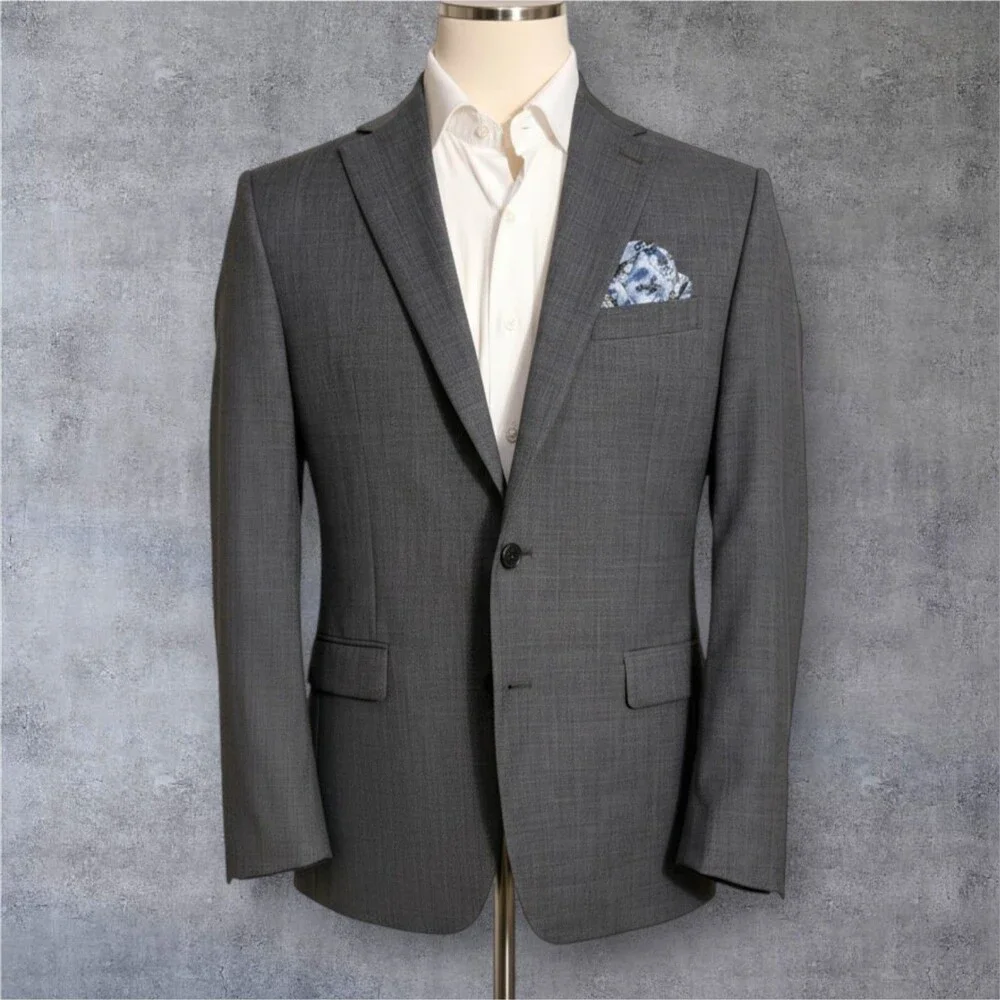 $ 395 RALPH LAUREN Mens Blazer Sport Coat Two Button Jacket 50R Gray Wool 1-Vent